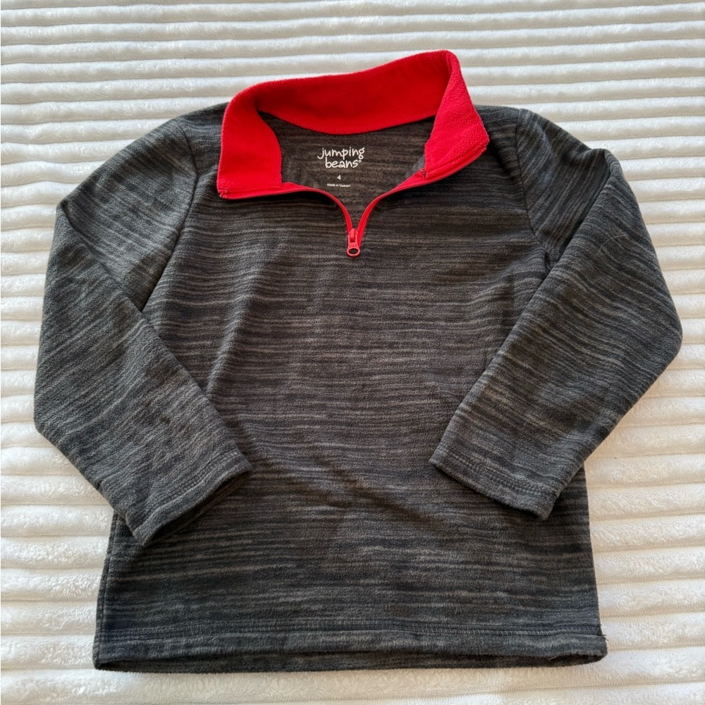 Jumping Beans Charcoal and Scarlet Kids Sweater